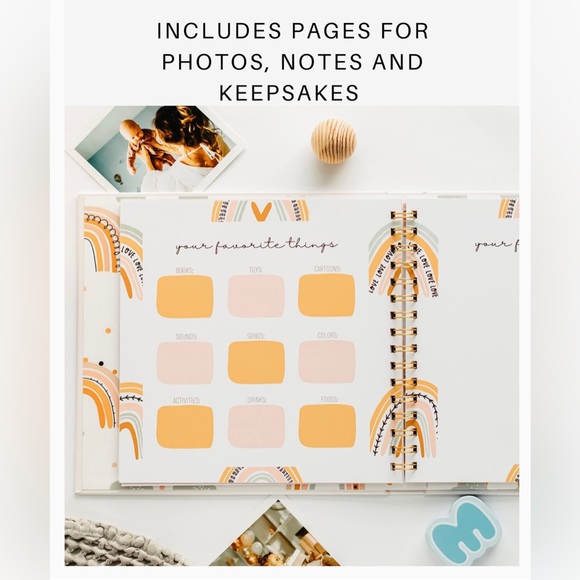 Baby Memory Book for Girls - Baby’s First Year Book - Picture 3 of 7